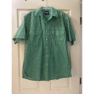 Wrangler Men's Short Sleeve Pearl Snap Up Shirt Size M Green Plaid Western